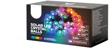Ghirlanda luminoasa Felmans 6.5 m cu 30 becuri LED in diverse culori pentru interior si exterior 230V acumulatori sau incarcare solara