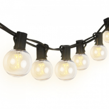 Ghirlanda solara neagra cu 10 becuri LED E12 G40 IP44 lunga de 5.5 metri ideala pentru utilizare att in interior ct si in exterio
