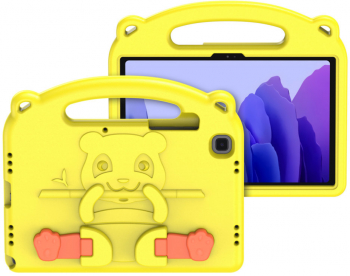 Husa colorata din spuma pentru tableta Samsung Galaxy Tab A7 10.4 2020 - Model Panda Galben - O alegere distractiva pentru cei mici 