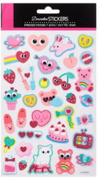 Set cu stickere decorative 3D cu motive Candy Evolium Pink 