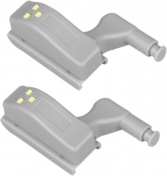 Set de 2 lampi LED universale pentru balamale cu becuri si baterii incluse in culoarea gr 