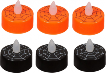 Set Halloween Evolium cu 6 lumanari LED cu baterii Portocaliu 