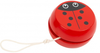 Yo-Yo din lemn pentru copii - jucarie educativa culoare rosie 