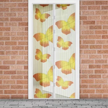 Perdea anti-tantari pt. usi cu inchidere magnetica- 100 x 210 cm Fluturi galbeni 