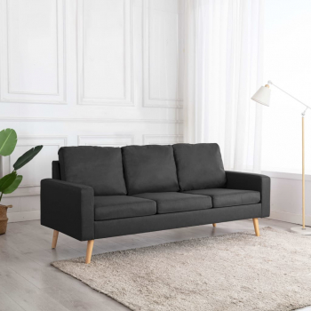 Canapea cu 3 locuri gri inchis material textil 