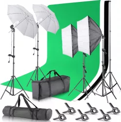 Kit Studio Foto Lumini Profesionale / softbox / fundal foto 