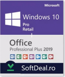 Windows 10 Pro Retail + Office 2019 Pro Plus ACTIVARE ONLINE 