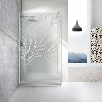 Paravan dus walk-in Aqua Roy and reg INOX model Tree incolor sticla 8 mm clara securizata 130x195 cm 