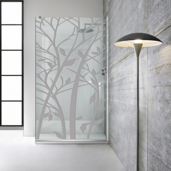 Paravan dus walk-in Aqua Roy and reg INOX model Wood incolor sticla 8 mm clara securizata anticalcar 140x195 cm 