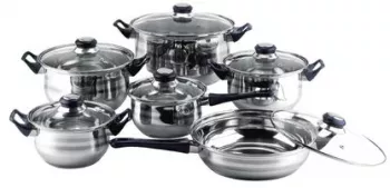 Set oale inox 12 piese ZLN-4038 Potrivit pentru toate sursele de caldura inclusiv inductie Floria