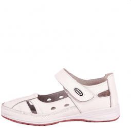 Balerini piele naturala Aurora alb M5 