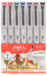 Pix Liner Grafic Arhitect Color set 7 buc x 0 7mm 