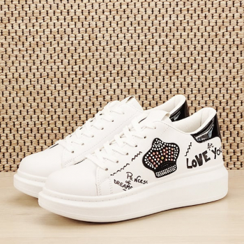 Sneakers alb cu brosa Mina M4 