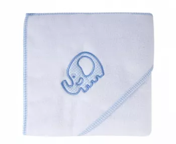 Set prosop de baie 80 x 95 cm si protectie pentru ochi si urechi Canpol Babies 26 300 Albastru 