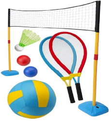Set sport 3 in 1 volei badminton si tenis 7Toys 