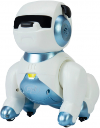 Robot inteligent interactiv PNI Robo Dog control vocal butoane tactile alb-albastru