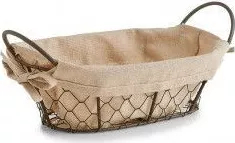 Cos servire paine Country meta+textil 26 x 17 x 9 cm
