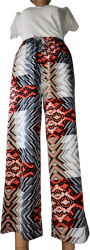 Pantaloni lungi din bumbac multicolori in nuante de rosu-gri-negru talie elastica marime XL