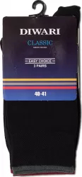 Sosete bumbac pentru barbati DiWaRi Classic 000 3 perechi - Negru 27 42-43 