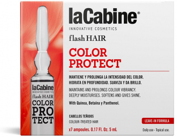 Set fiole capilare concentrate pentru rezistenta culorii parului La Cabine Flash Hair Color Protect Femei 7 x 5 ml 