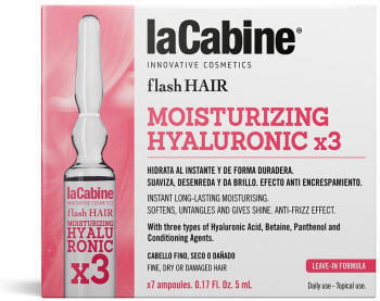 Set fiole capilare cu efect de hidratare La Cabine Moisturizing Hyaluronic X3 Femei 7 x 5 ml 
