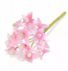 Set 192 flori artificiale roz intens 2.5x13 cm 