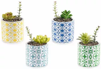 Set 4 plante artificiale in ghiveci 11x19 cm 