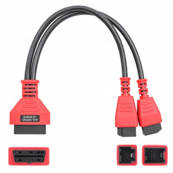 Cablu Adaptor De Diagnosticare Techstar® OBD2 Cu 12 Pini La 8 Pini Pentru Chrysler Negru/Rosu 