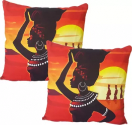 Set 2 fete de perna print femeie Africana pe fundal savanna Africa 43x43 cm EHA 27 