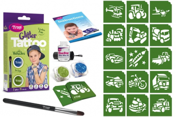 Set tatuaje cu sclipici Vehicule 
