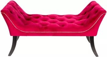 Banca tapiterie textil rosu 117x45x63 cm 