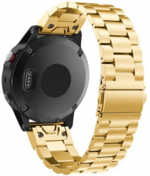 Curea iUni compatibila cu Garmin Fenix 7 / 6 / 5 Plus / 5 22 mm Steel Belt Gold 