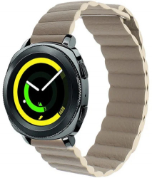 Curea piele Smartwatch Samsung Galaxy Watch 4 Watch 4 Classic Gear S2 iUni 20 mm Kaki Leather Loop 