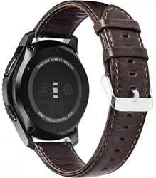 Curea piele Smartwatch Samsung Galaxy Watch 4 Watch 4 Classic Gear S2 iUni 20 mm Vintage Dark Coffee 
