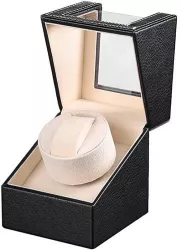 Cutie intors ceas automatic iUni Watch Winder Negru-Crem 