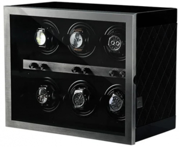 Cutie intors ceasuri automatice iUni Luxury Watch Winder 6 Negru 