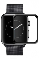 Folie de protectie iUni pentru Smartwatch Apple Watch 38mm 3D Tempered Glass Negru 
