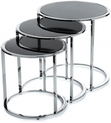 Set de 3 Tablik-1 Table Vane Black Silver Black