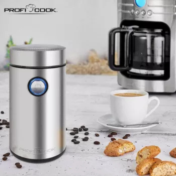 Rasnita electrica pentru cafea Proficook PC-KSW 1216 carcasa inox cutit cu 2 lame capacitate 40 g motor puternic macinare rapida 