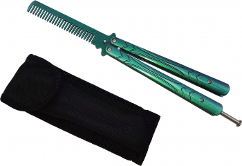 Briceag fluture de antrenament IdeallStore® tip pieptan Warrior Pace 23.5 cm verde 