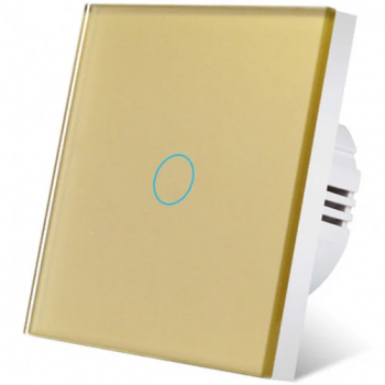 Intrerupator touch iUni 1F Sticla Securizata LED Gold