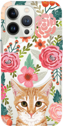 Husa BestCase comp Cu Apple iPhone 13 Pro Max Cat and Flowers SLIM 1.5MM MagSafe comp Anti Shock MAS 638 