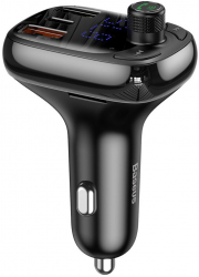 Modulator FM cu Incarcator Auto 2x USB Policarbonat Type-C Bluetooth MP3 Player H107 Negru 