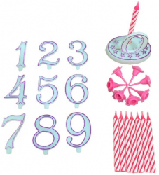 Set 8 lumanari aniversare Ibili-Flex 6 cm rosu 