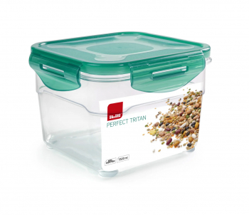 Caserola ermetica pentru alimente Ibili plastic patrat transparent/verde 