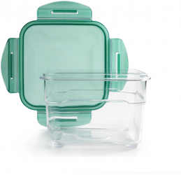 Caserola ermetica pentru alimente Ibili plastic patrat transparent/verde 