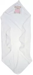 Set 2 piese prosop cu gluga si batista pentru fete 80 x 80 cm Mini Junior P040823-3 Alb 