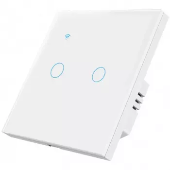 Intrerupator smart touch iUni 2F Wi-Fi Sticla securizata LED 