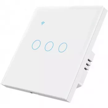 Intrerupator smart touch iUni 3F Wireless Sticla securizata LED 