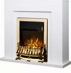 Semineu Electric Agnes White si Galileo Gold - Art Flame - 850 x 300 x 950 mm - 2000W - Termostat - Telecomanda 